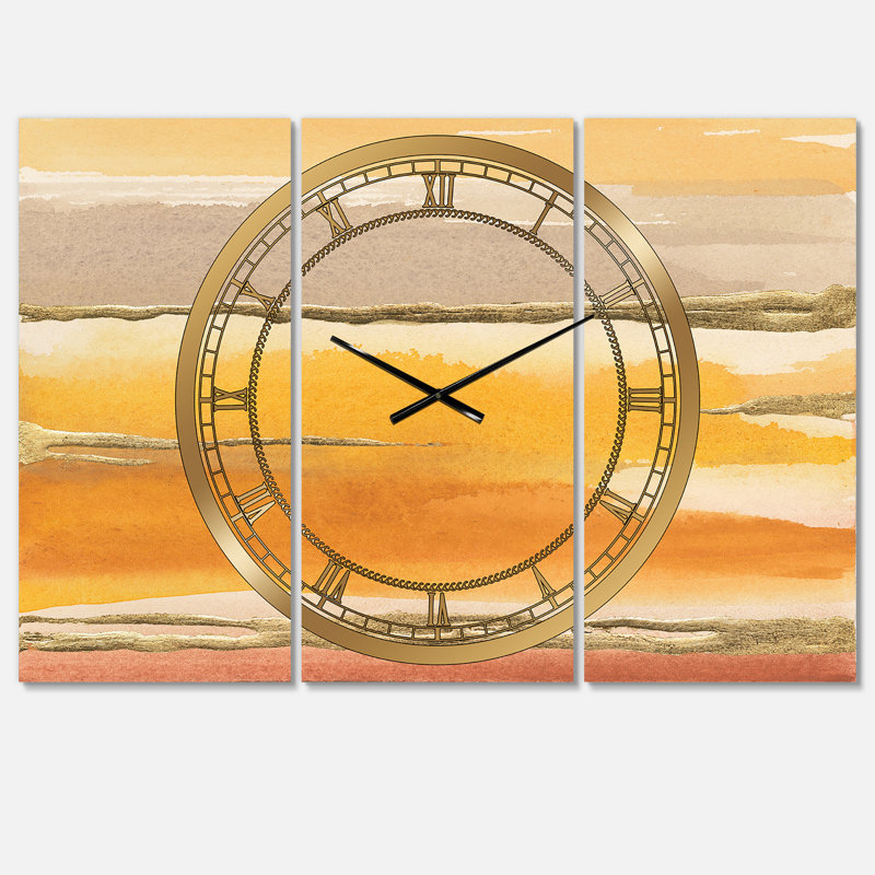 Gilded Amber II - Horloge murale moderne