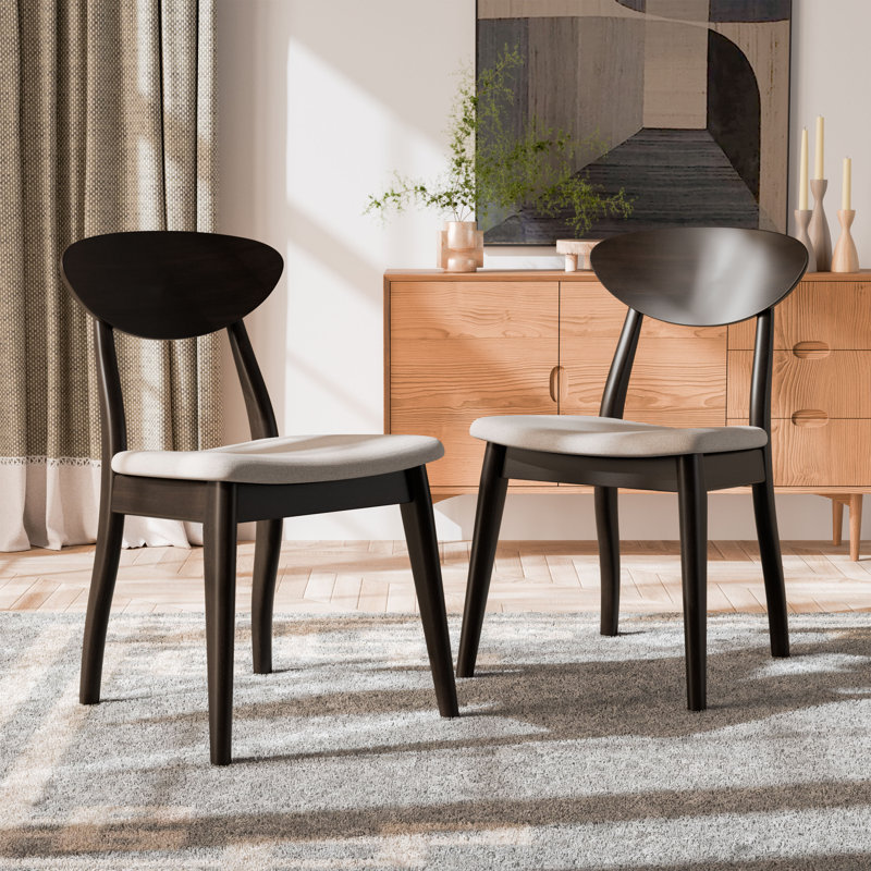 Rozella Solid Wood Side Chairs, Black