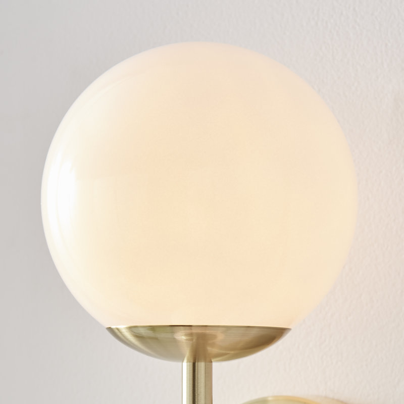 Anjelyna Brass and Frosted Glass Wall Light - Classy Two Light Sconce, Chic Modern Design