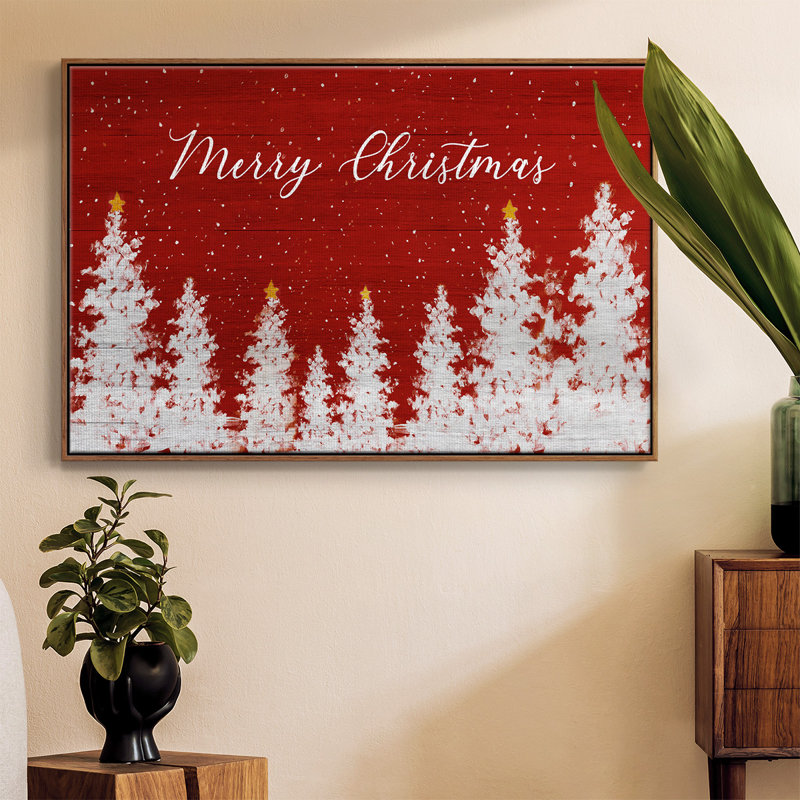 «Merry Christmas», reproduction d'art sur toile, Noyer, H 17 po x l 25 po x P 2 po