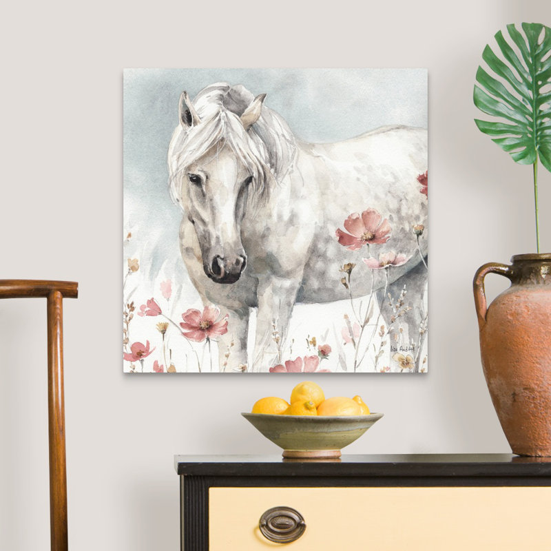 Art sauvage sur toile, "Chevaux sauvages", Toile tendue, H 24 po x l 24 po x P 1 po