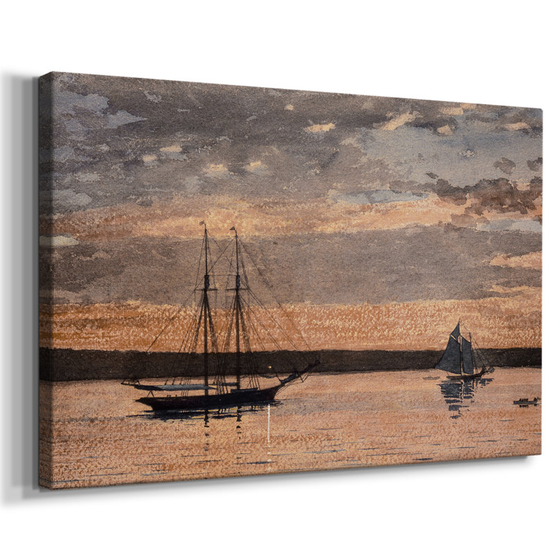 «Vintage Nautical Print-CCV» sur, H 19 po x l 28 po, Toile tendue