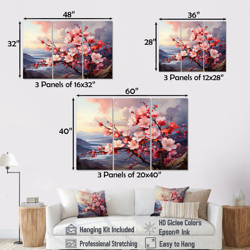 Ensemble d'art sur toile Norcross, Toile tendue, H 40 po x l 60 po x P 1 po