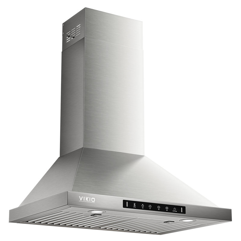  VIKIO 30" Wall mount Range Hood with 2 GU10 LED lights, 3-Speed, 500 CFM, Ultra-Quiet, Dishwasher-Safe Filters, Stainless Steel, ETL Listed