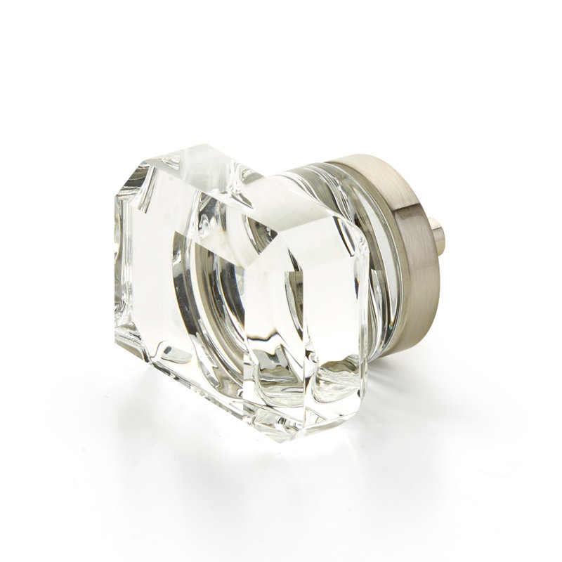 City Lights Rectangular Knob, Satin Nickel