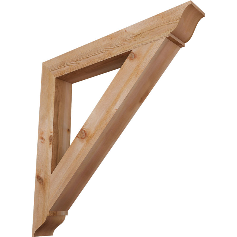 6"W x 46"D x 46"H Traditional Traditional Rough Sawn Bracket, Western Red Cedar, 46" H x 6" W x 46" D, Western Red Cedar
