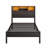 Twin Size Bed Frame With Storage Headboard, Metal Platform Bed With Charging Station, Bookcase Storage-54950452