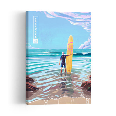Cornwall Surf View Peaceful Tranquil Abstract Coastal Wall Art Print