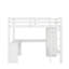Lit mezzanine simple avec bureau en L, garde-robe et tablettes-148863980