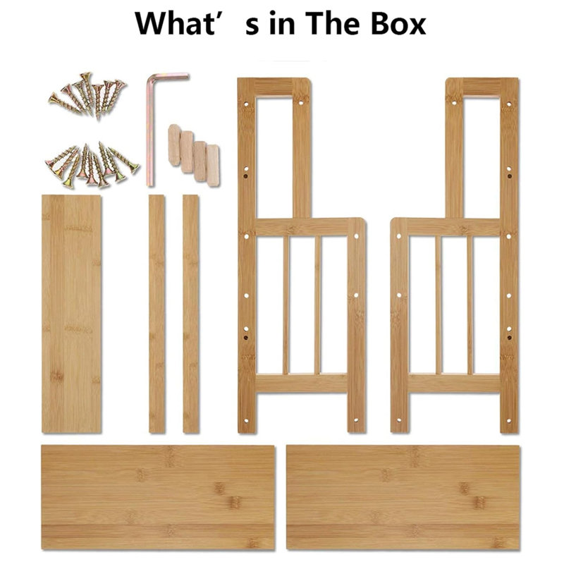 Freestanding Bamboo Spice Rack with Adjustable Racks