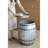 22.5X22.5X26 Inches Drum Side Table With Spacious Hollow And Removable Lid, Galvanized Gray Finish Rustic Design, Ideal For Shabby - Chic Decor Ideas Suitable Style-103215610-103215589