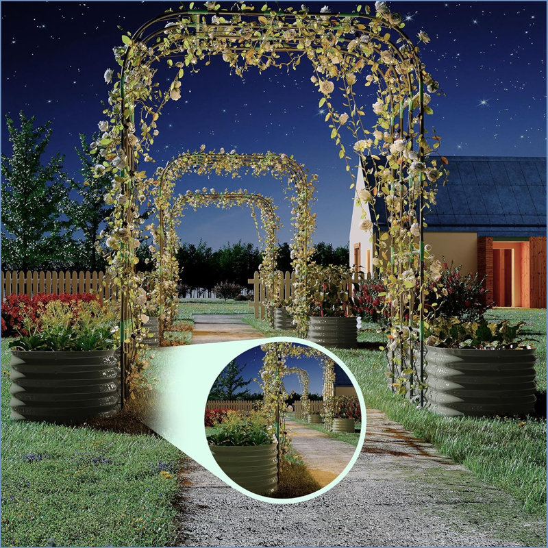 299cm W x 200cm D Metal Arbor in Beige