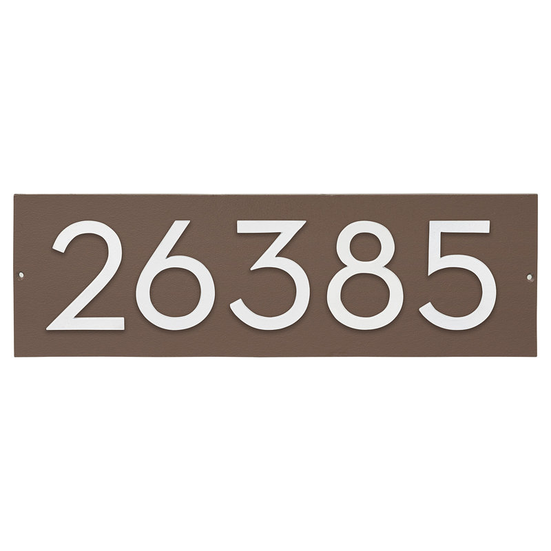 Plaque d’adresse murale sur 1 ligne flottante, Taupe, Blanc, Oui