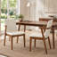 Ensemble de 2 fauteuils de salle à manger rembourrés en polyuréthane avec structure en bois d'hévéa pour cuisine et salle à manger-130085785