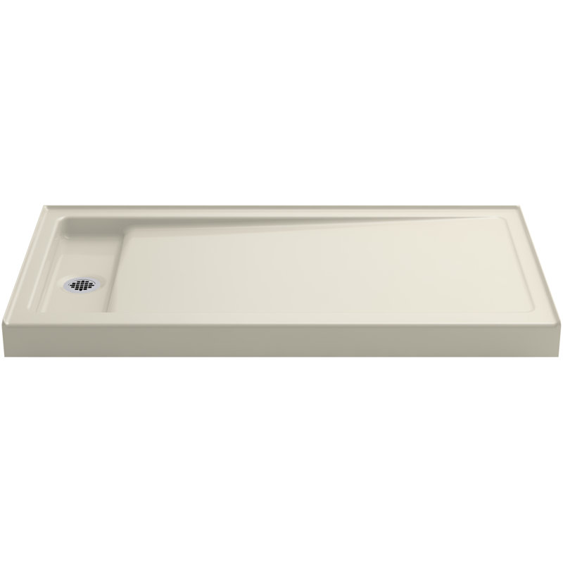 Bellwether Single Threshold Shower Base, Almond, Left