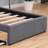Gray teddy bear plush platform bed, full size, with built-in pull-out single extendable bed design.