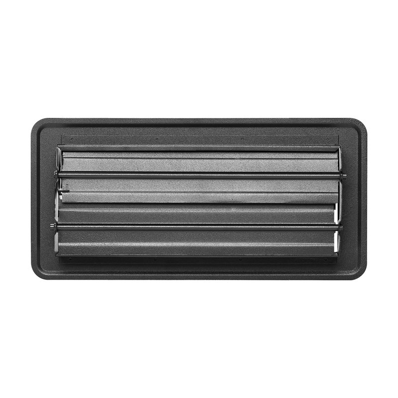 Paquet de 12 registres de plancher en fer robustes 4 x 10 pouces - Couvercles d'aération CVC noirs réglables pour la rénovation domiciliaire