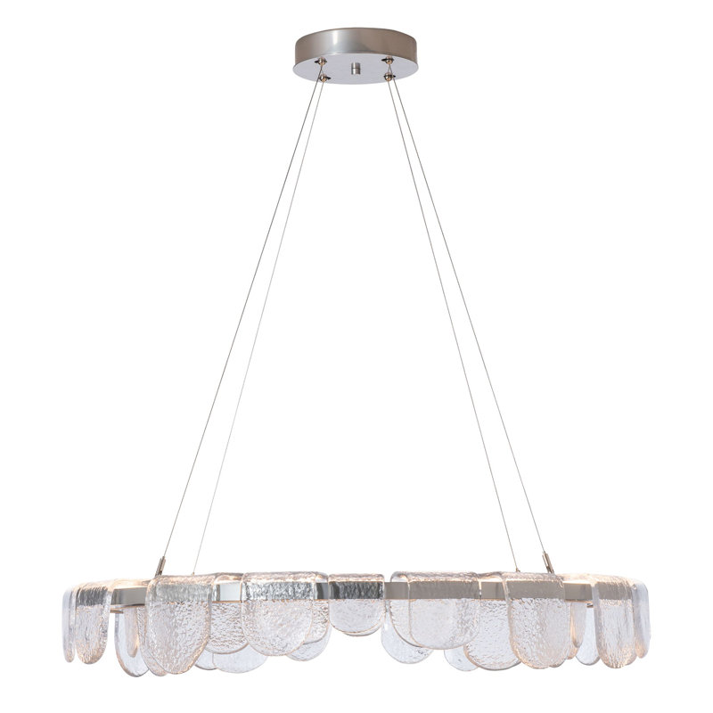 Riverbed Circular LED Pendant - Oil Rubbed Bronze, Sterling
