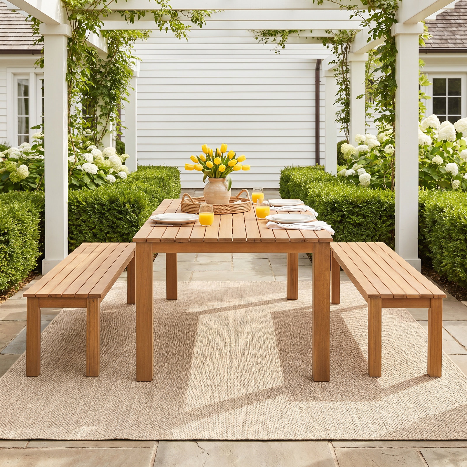 Alsey 39" Eucalyptus Patio Dining Set