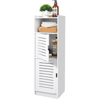 White Floor Standing Waterproof Bathroom Cabinet, Storage Access...