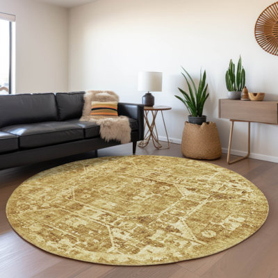Premium Machine Washable Kelsa AMF41 Gilded 1'8" x 2'6" Rug