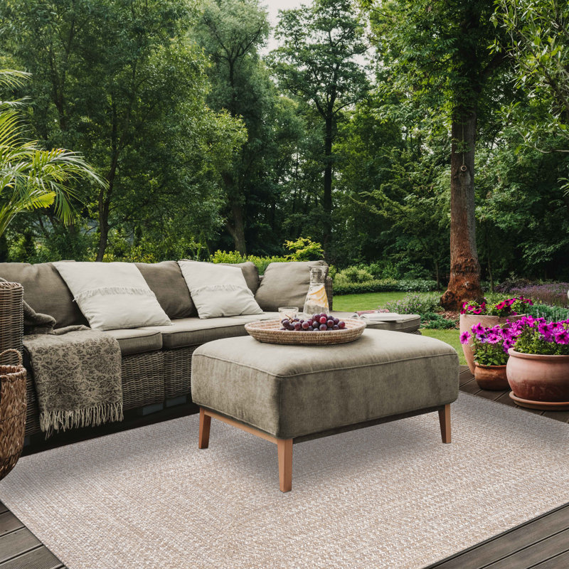 Ulmer Braided Reversible Two-Tone Indoor Outdoor Runner or Area Rug, Rectangle 5' X 8'