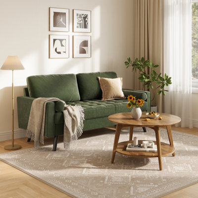 Brumback 70" Velvet Square Arm Sofa