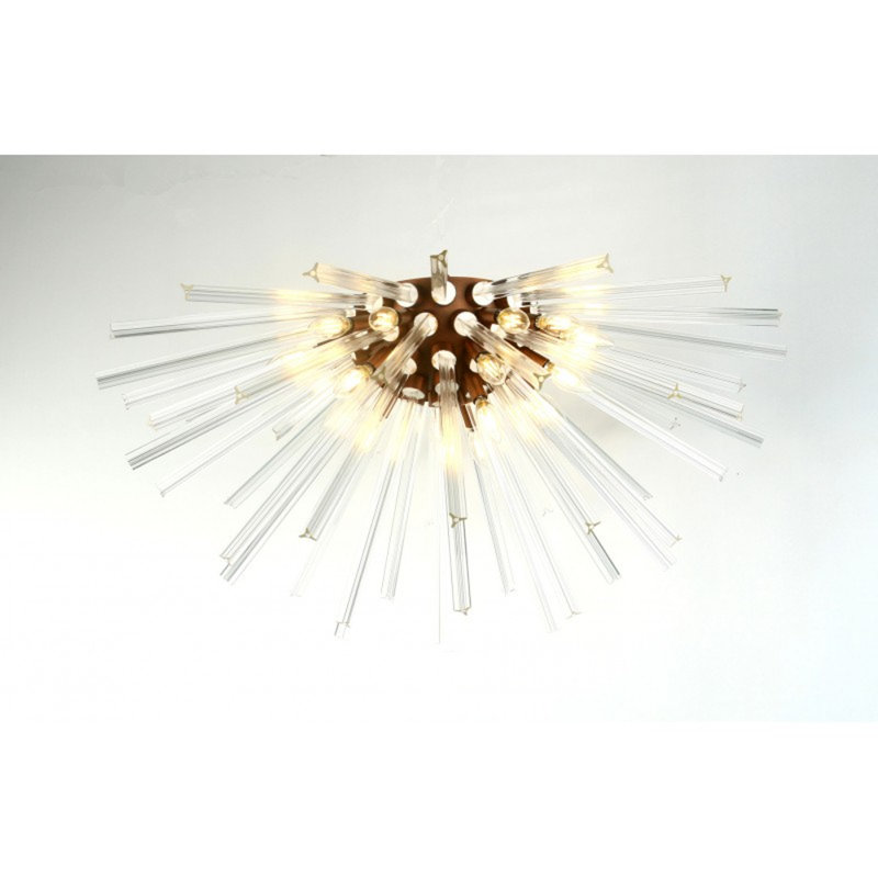 Lustre encastré Alan Mizrahi Hanley, Nickel poli, Fumée, 20" Diameter x 14" Height