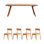 Restaurant table thickened home rectangular 4 - Person Solid Wood Top Four Leg Base Dining Set