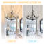 Lustre classique à 6 lumières à intensité variable de style bougie avec accents en fer forgé (ensemble de 2)-1337518853-1337518854