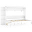 Lit double pleine grandeur avec tablette, armoires latérales et tiroirs, pliable pour plus d'espace au sol, plateforme tout-en-un multifonctionnelle, peu encombrante