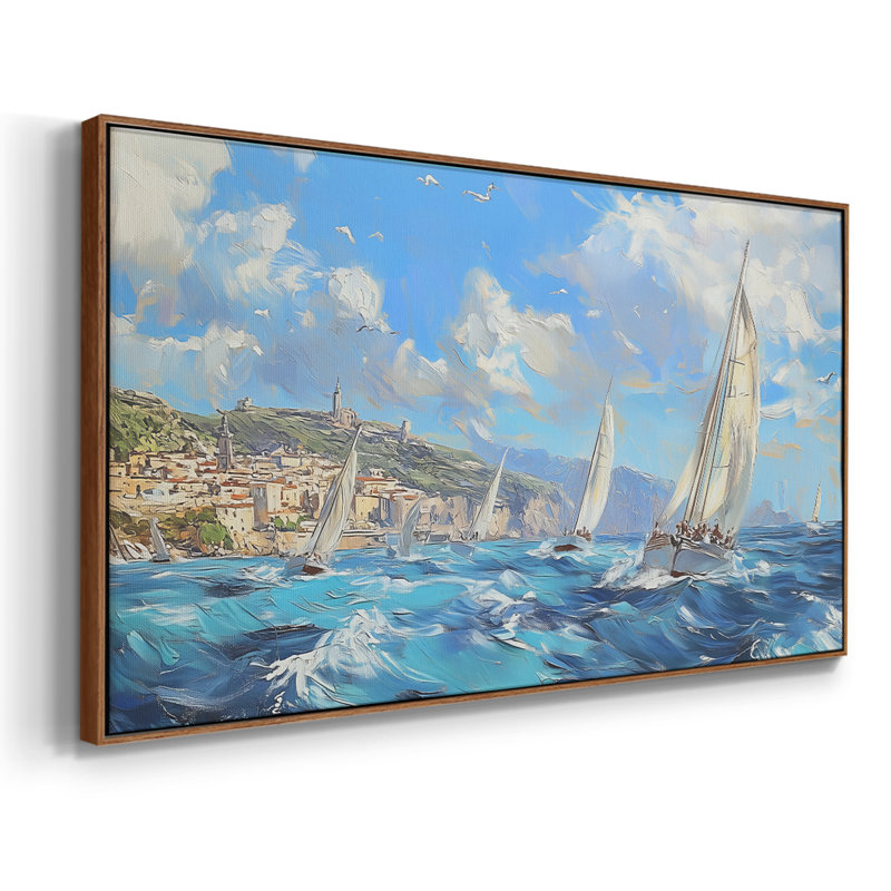Série paysage - CLIX - Toile tendue avec châssis encadré - Prêt à être accroché, H 17 po x l 33 po, Noyer