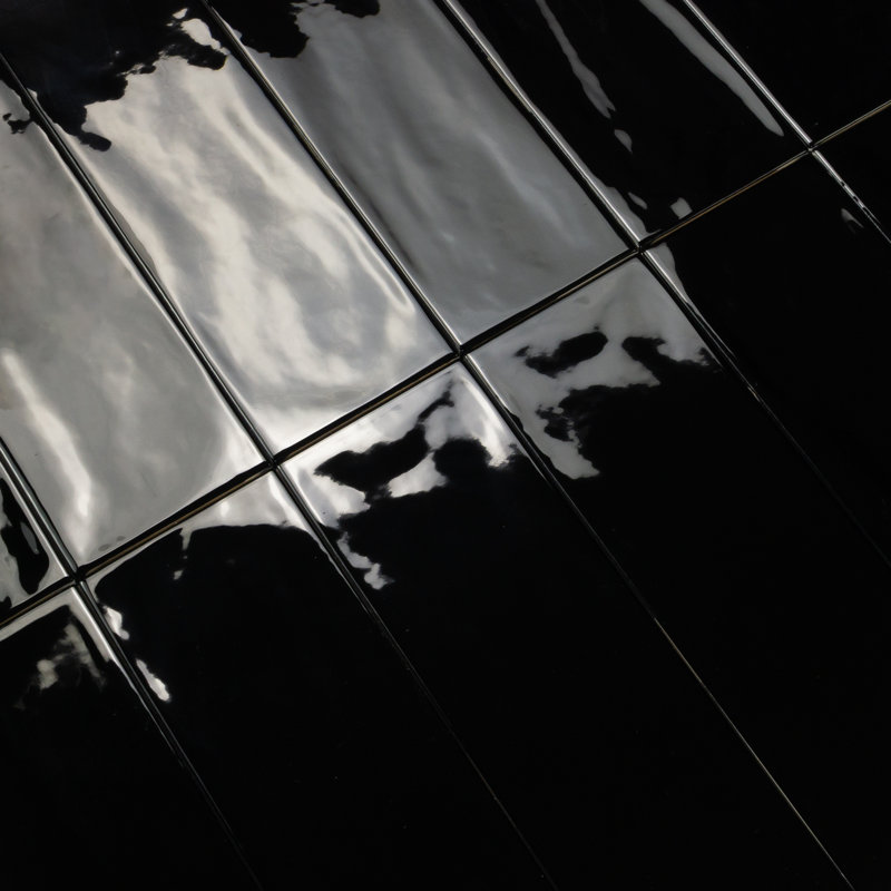 Silk Plus 4"x12" Italian Subway Wall Tile, Ardesia Black