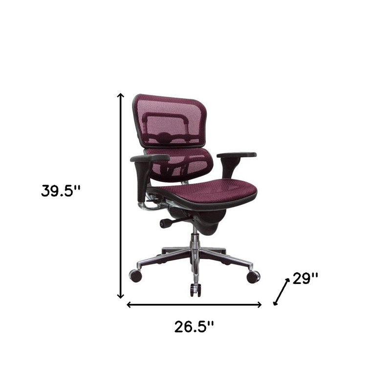 Chaise de bureau réglable, Rouge prune