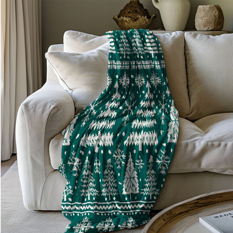 Motifs de chandail chaud - couverture Sherpa de qualité supérieure 1 pièce, Grand lit