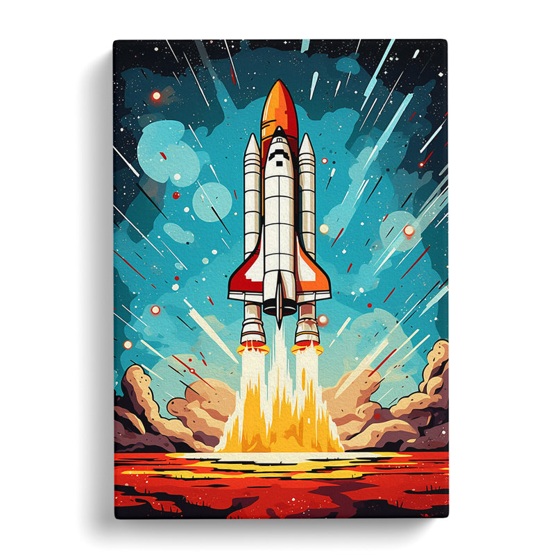 Spaceship Pop - Wrapped Canvas, 60cm H x 40cm W x 3cm D