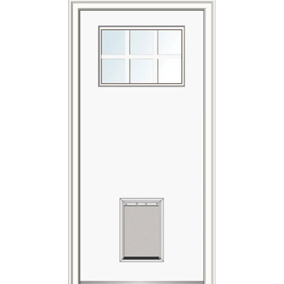 Porte d'entrée pré-montée en fibre de verre Craftsman