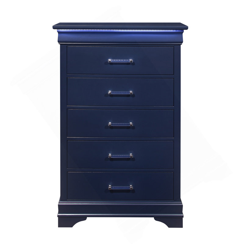 Charlston Blue Chest With LED, Blue