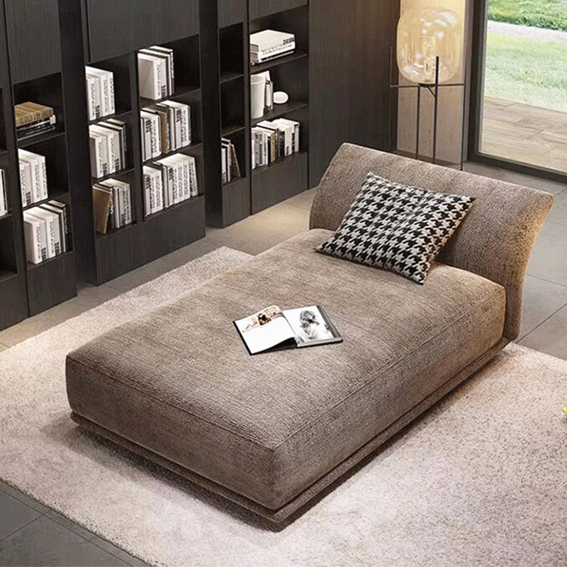 Méridiennes spacieuses en lin et coton d'intérieur, Brun