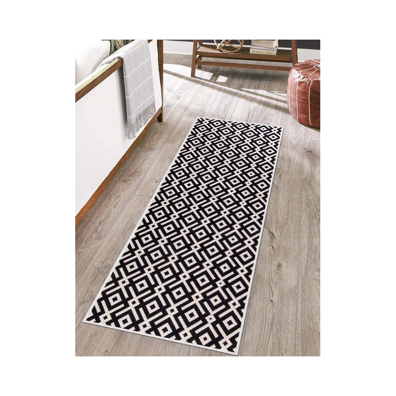 Tapis de cuisine antidérapant Dontrez, Noir