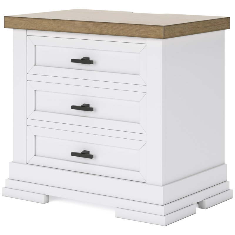 Table de chevet 3 tiroirs Leanore