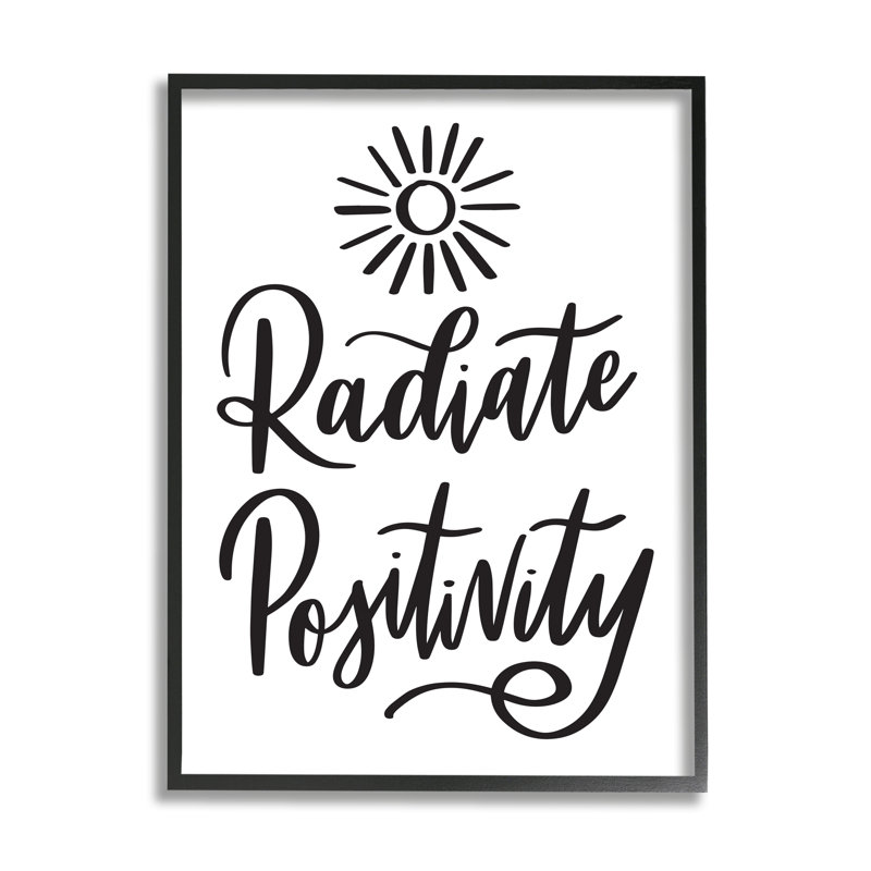 Radiation Positivité de Motivation par - impression, H 14 po x l 11 po, Giclée encadrée noir minuit