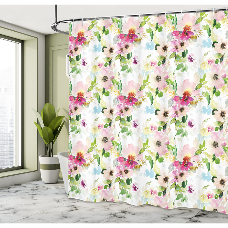 Shower Curtain with Hooks Included, 70"H x 69"W