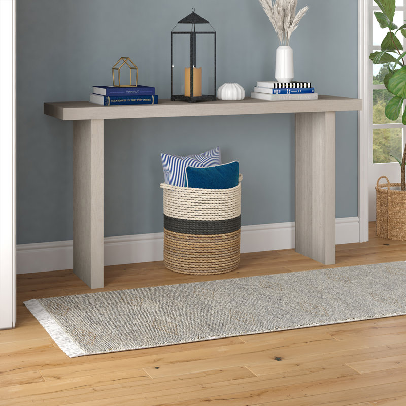 Chery 55" Wide Rectangular Console Table, White