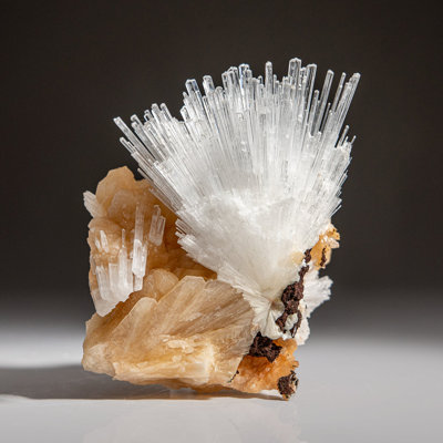 Scolecite on Stilbite from Nasik District, Maharashtra, India (269.4 Grams)