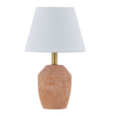 Mini lampe 13 po avec abat-jour en lin Ifeyinwa, orange rouille