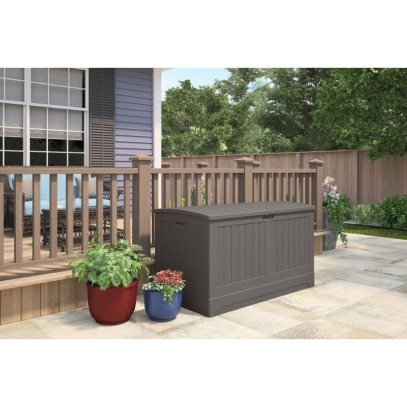 Suncast 200 Gallon Water Resistant Deck Box in Stoney