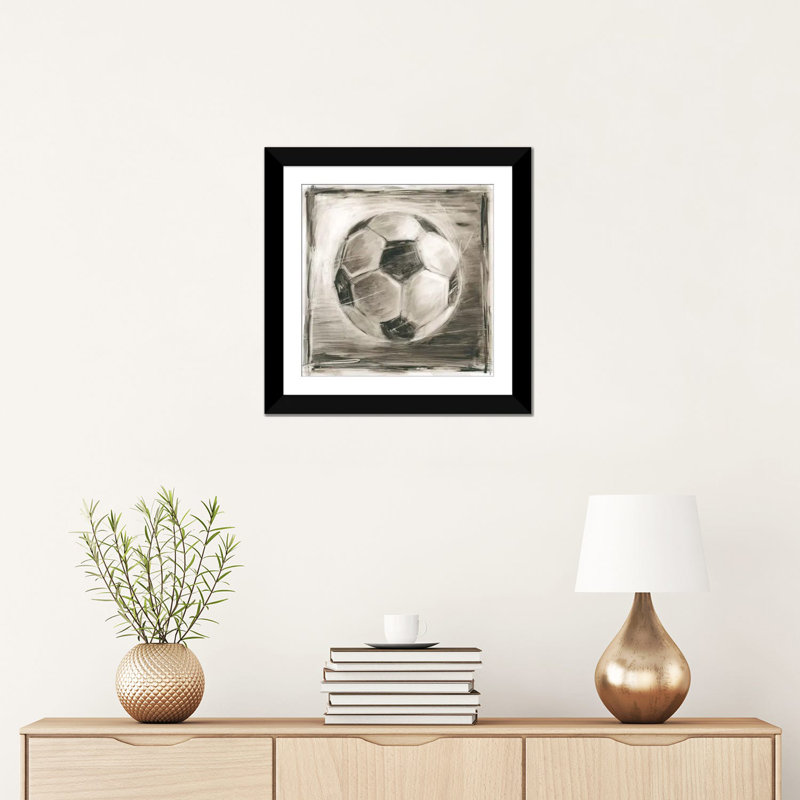 « varsity iv », impression sur toile, H 24 po x l 24 po x P 1 po, Papier d'art encadré noir, Blanc