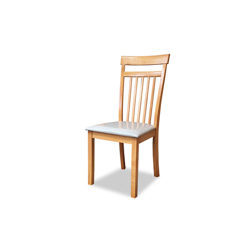 Sadye 45cm H Polyurethane Upholstered Slat Back Side Chair, Cream