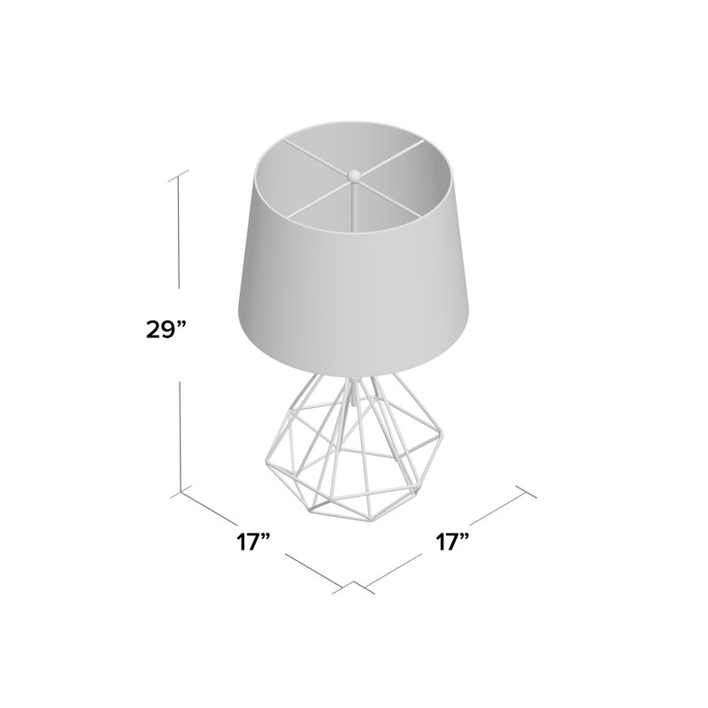 Damaire Metal Table Lamp, White